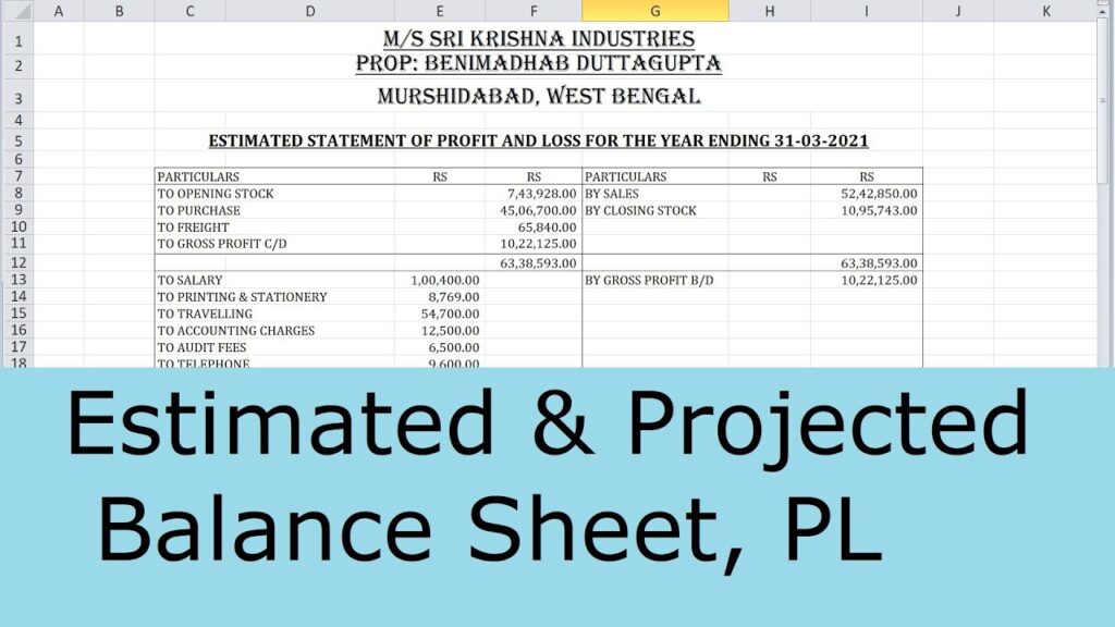 BALANCE SHEET For Udyog Aadhar - Udyam - MSME